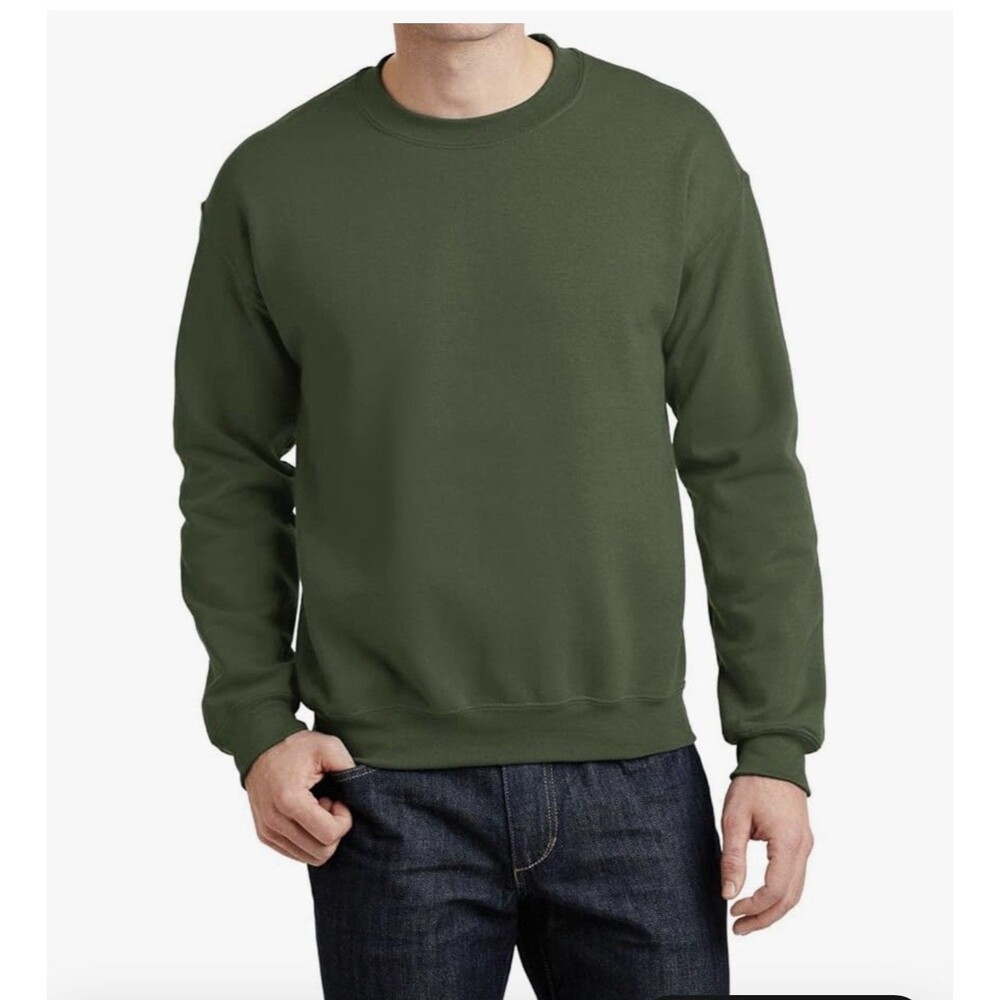 Gildan sweatshirt soft style midweight adult Crew Neck cotton top green size S